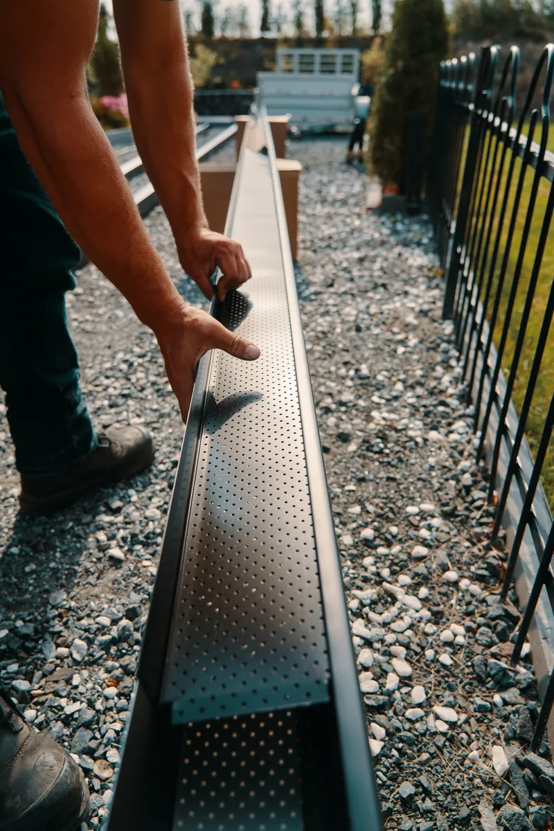 On-site gutter forming and install prep — Love Contracting, Ontario